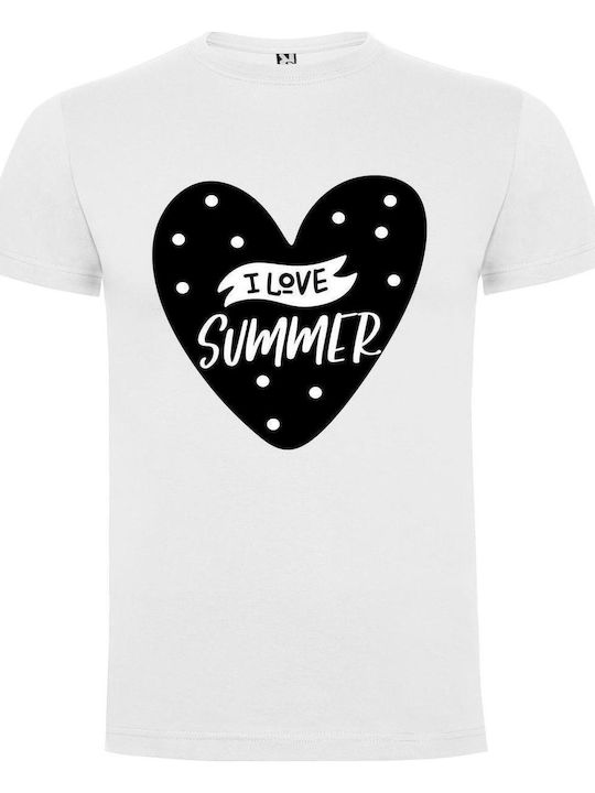 I Love Summer Heart Design Tshirt