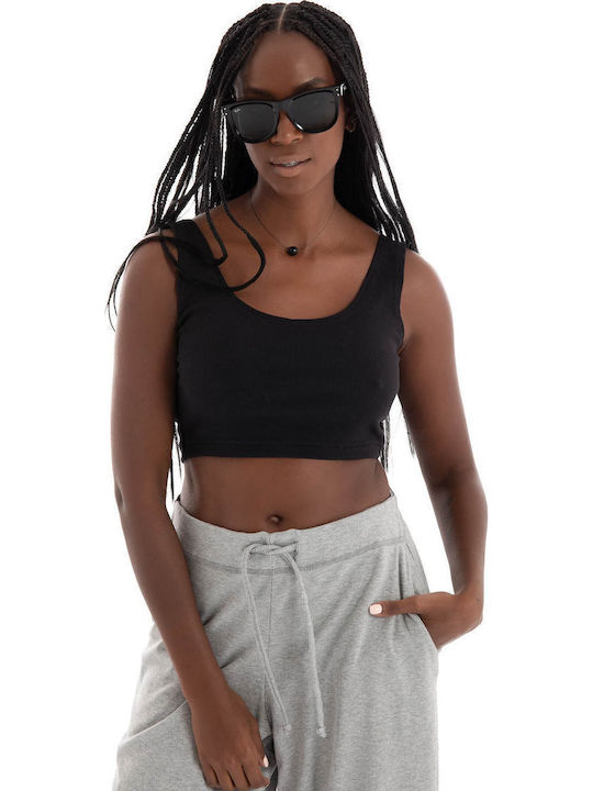 Women's Crop Top Cotton Black
