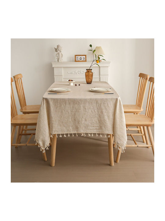 Tischtuch Leinen Beige 180x140cm