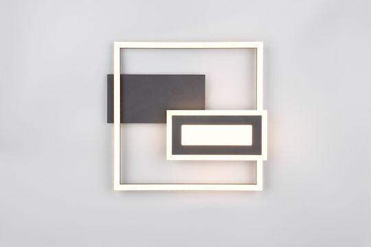 Trio Lighting Πλαφονιέρα Οροφής Μαύρη με Ενσωματωμένο LED