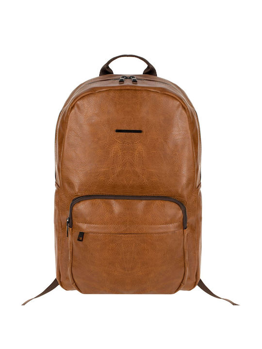 Pu Backpack Exclusive Model Brown Color Laptop Compartment Dimensions 30x13x46cm