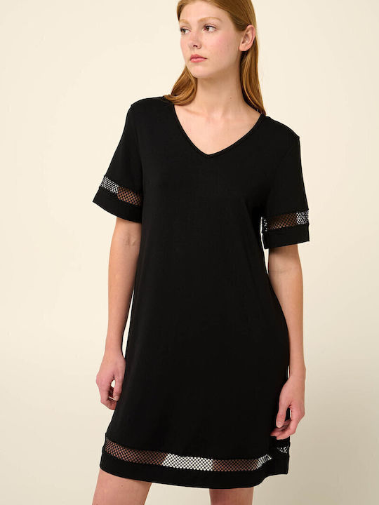 Sommer Mini Damenkleid Schwarz