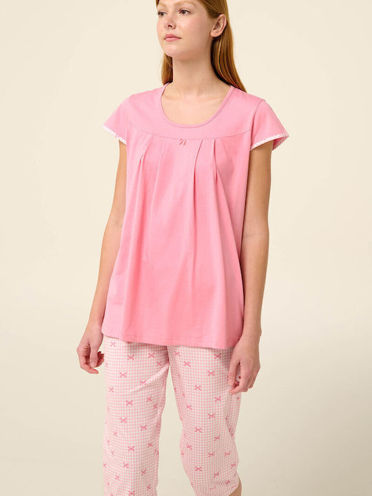 Vamp Sommer Damen Pyjama-Set Pink Sea