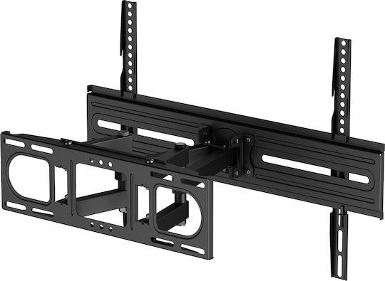 Powertech PT-1389 Βάση Τηλεόρασης Τοίχου με Βραχίονα έως 80" και 40kg Ασημί