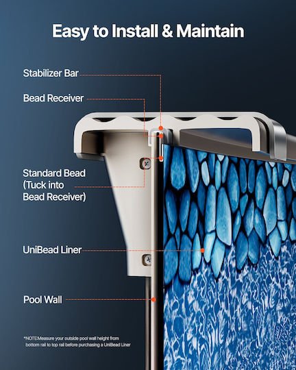 Vevor Round Pool Liner 21ft Unibead Style Pool Liner 52in Wall Height