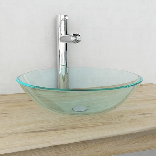 Vinci Επικαθήμενος Νιπτήρας Πορσελάνης 42x42cm Διάφανος Vinci Επικαθήμενος Νιπτήρας Πορσελάνης 42x42cm Διάφανος
