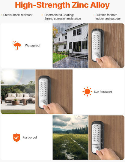 Vevor Mechanical Keyless Entry Door Lock 14 Key Mechanical Door Lock Home