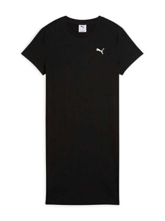 Summer Mini Athletic T-Shirt Short Sleeve Black Dress