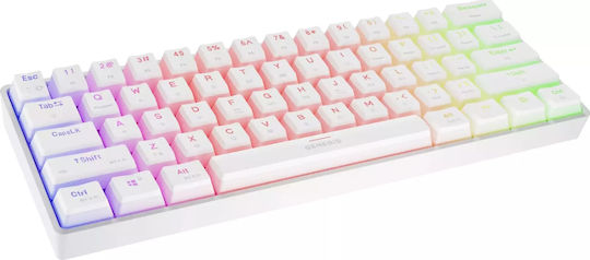 Genesis Thor 660 G2 Gaming Μηχανικό Πληκτρολόγιο 60% με Gateron Brown διακόπτες και RGB φωτισμό (Αγγλικό US) Λευκό