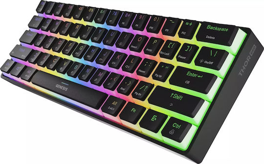 Genesis Thor 660 G2 Gaming Μηχανικό Πληκτρολόγιο 60% με Gateron Red διακόπτες και RGB φωτισμό (Αγγλικό US)
