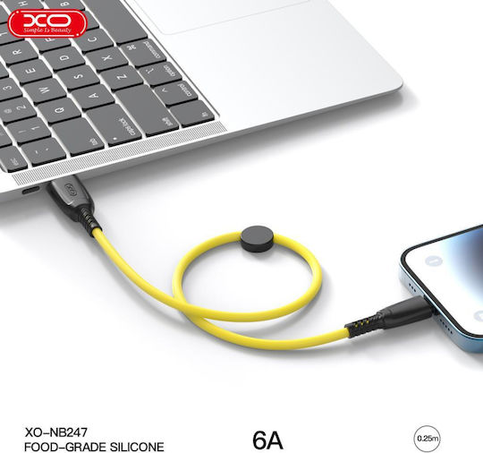 XO Regular USB 2.0 to micro USB Cable Κίτρινο 0.25m (XO-NB247) 1τμχ