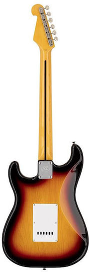 SX Guitars SST 57 3TS Elektrische Gitarre mit SSS Tonabnehmerkonfiguration Braun mit Tasche