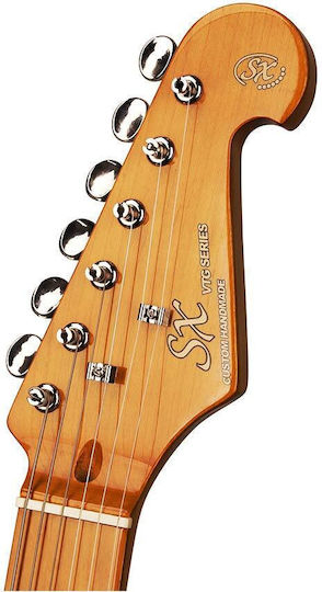 SX Guitars SST 57 3TS Elektrische Gitarre mit SSS Tonabnehmerkonfiguration Braun mit Tasche