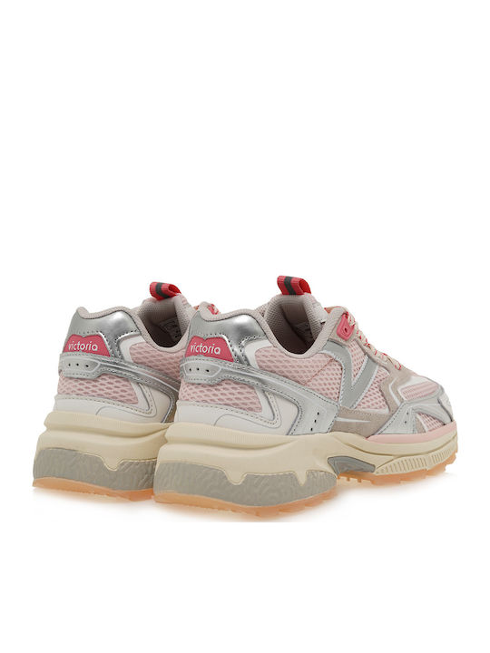 Γυναικεία Sneakers Ροζ Ασημί