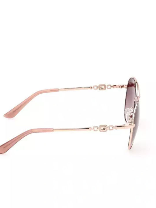 Guess Damen Sonnenbrille mit Rose Gold Metall Gestell und Rosa Verlaufsfarbe Linse GU7885-H 74F