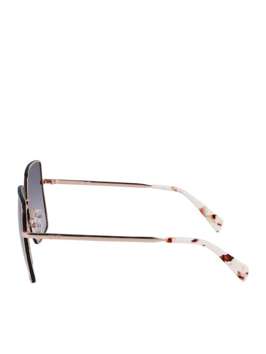 Liu Jo Women's Sunglasses with Rose Gold Metal Frame and Gray Gradient Lens