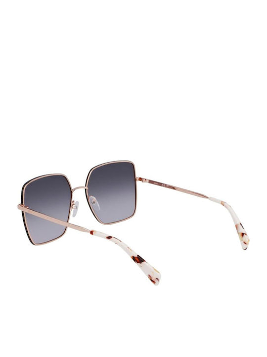 Liu Jo Women's Sunglasses with Rose Gold Metal Frame and Gray Gradient Lens