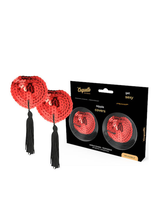 Coquette Chic Desire Nipple Covers Red with Tassels