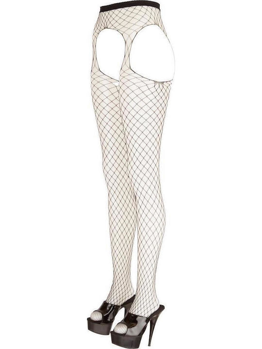 Cottelli Collection Fishnet Tights with Openings Sexy Καλσόν Μαύρο