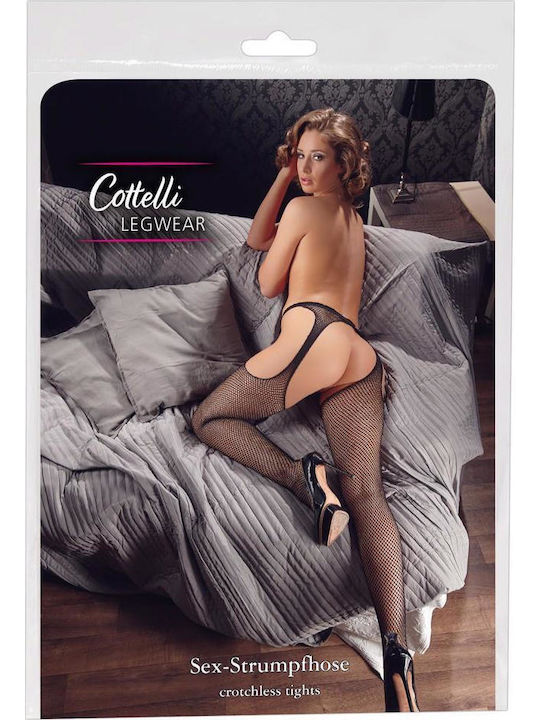 Cottelli Collection Fishnet Open Tights Sexy Καλσόν Μαύρο