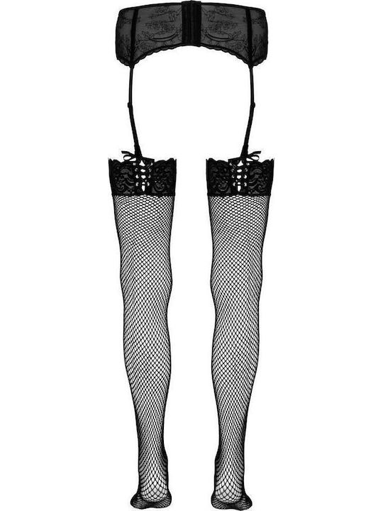 Cottelli Collection Net Stockings mit Spitze Sexy Socken Schwarz