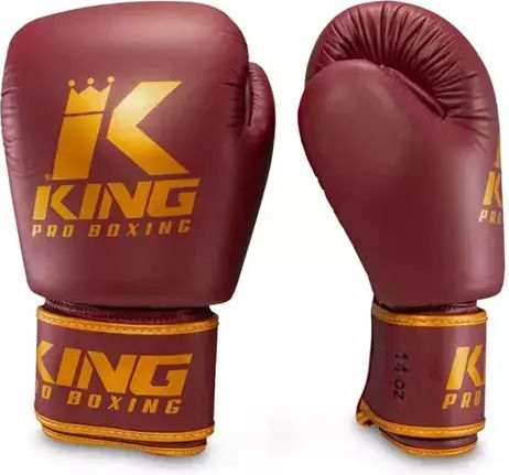King Boxhandschuhe Leder für Kampf Rot