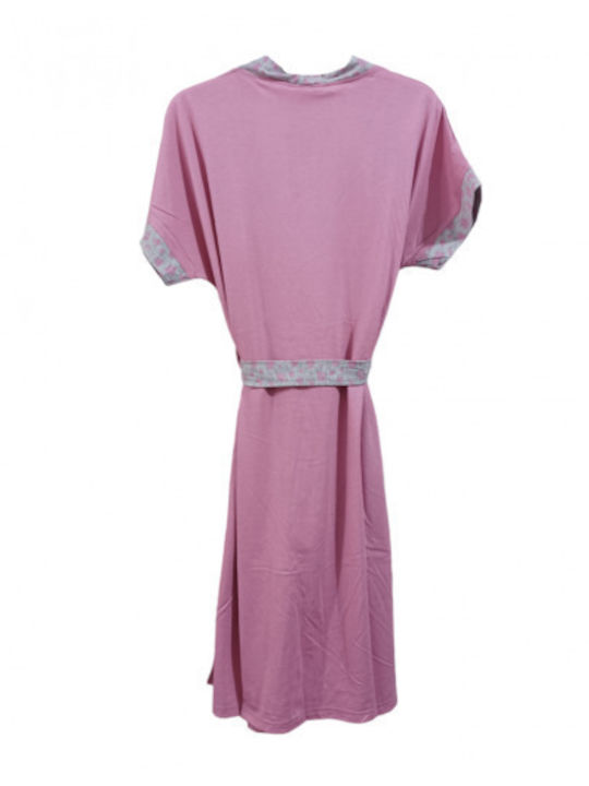 Lydia Creations Sommer Damen Robe mit Nachthemd Dark Lilac