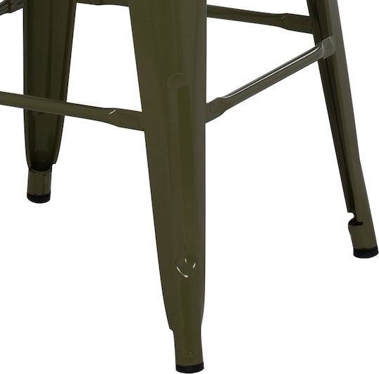 Табуретка Бар За външна употреба Dark Dark Olive Green 1бр 43x43x67см