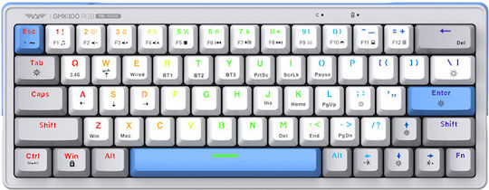 Armaggeddon GMK-100 Wireless Gaming Mechanical Keyboard 60% with Custom Linear switches and RGB lighting (English US) Winter