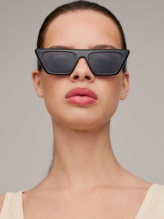 AV Sunglasses Sarina Women's Sunglasses with Black Plastic Frame and Black Lens 123-SARINA Black