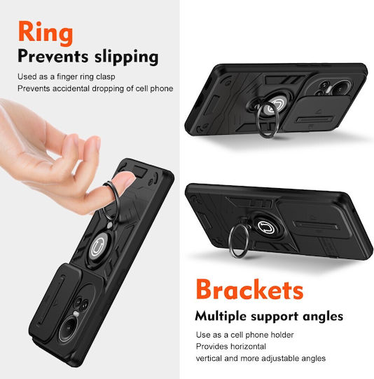 Mad Mask Camshield Back Cover Πλαστικό / Σιλικόνης Μαύρο (Oppo Reno10)