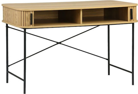 Scandi Wooden Console Table Wood & Metal Natural Shade L120xW60xH76.5cm
