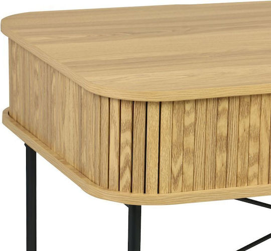 Scandi Wooden Console Table Wood & Metal Natural Shade L120xW60xH76.5cm