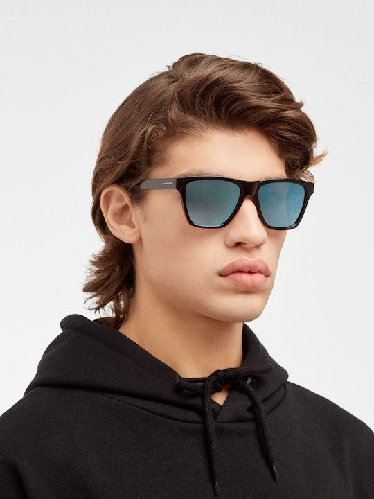 Hawkers Unisex Γυαλιά Ηλίου με Μαύρο Κοκκάλινο Σκελετό και Γαλάζιο Polarized Φακό