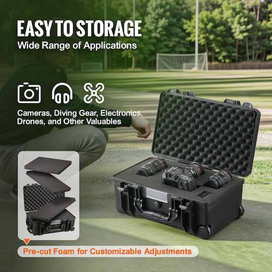 Vevor Hard Case 1.58 Cu.ft Foldable Handles Wheels