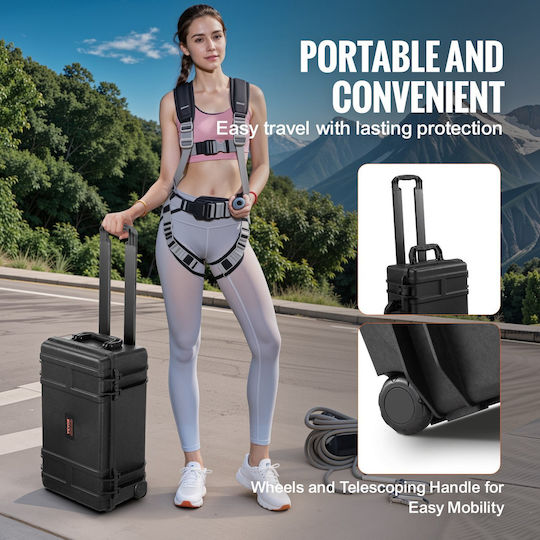 Vevor Hard Case 1.58 Cu.ft Foldable Handles Wheels