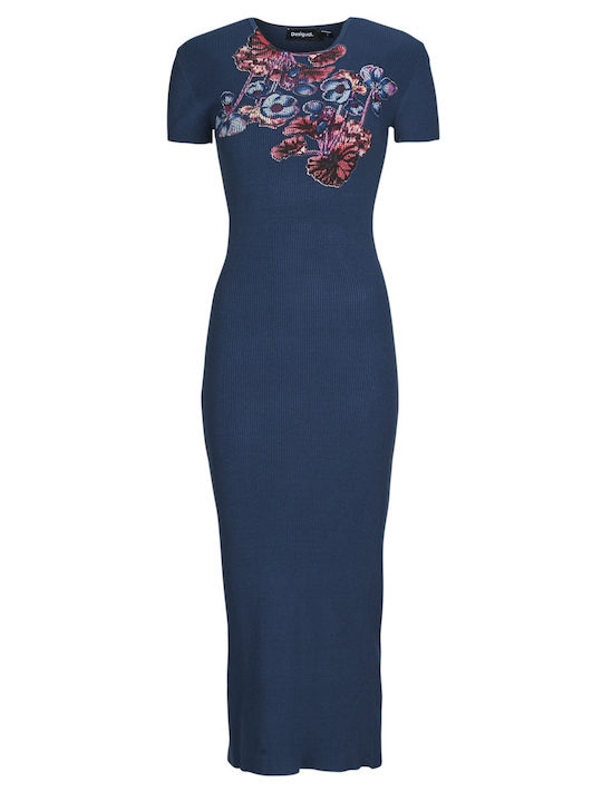 Lacroix Καλοκαιρινό Midi Φόρεμα Πλεκτό Navy Μπλε