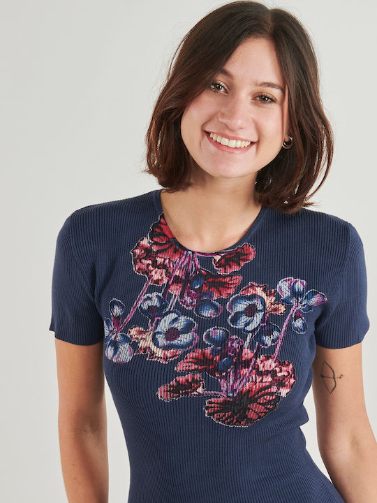 Lacroix Καλοκαιρινό Midi Φόρεμα Πλεκτό Navy Μπλε
