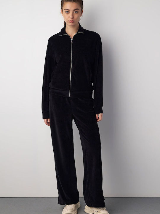 Women's Cardigan with Zipper Black