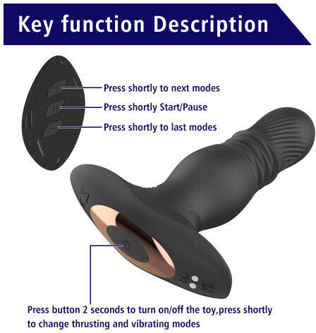 ToyBox Anal Plug with Wireless Functionality and Vibration Black