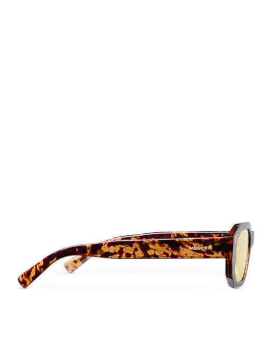 Meller Kessie Unisex Sunglasses with Brown Tartaruga Plastic Frame and Yellow Lens KES-TIGSUN