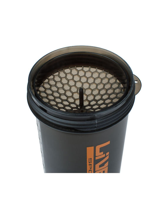 Shaker Πρωτεΐνης 600ml Πλαστικό Μαύρο