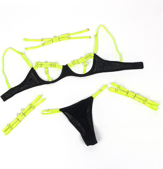 Subblime 955281 Bra Set Necklace Leg Details Fluorescent Green