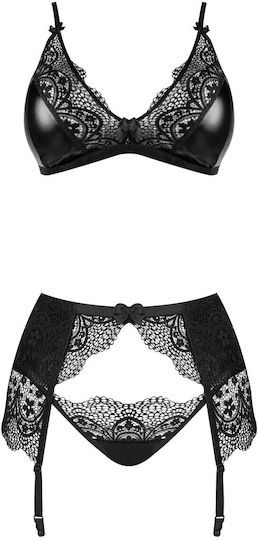 Obsidian Desire Dessous-Set 3-teilig Schwarz