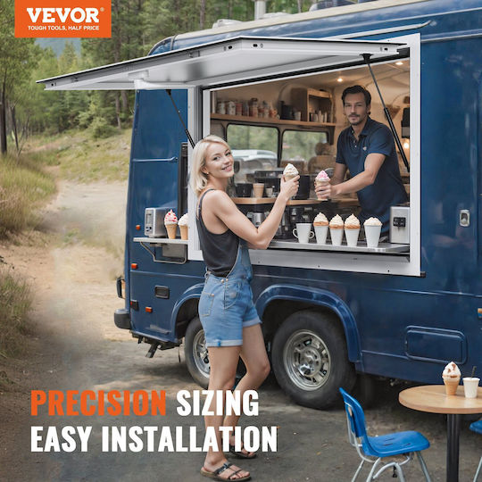 Vevor 36" L X 36" l Fereastră de Servire pentru Stand de Concesiune, Copertină pentru Serviciu de Camion de Mâncare
