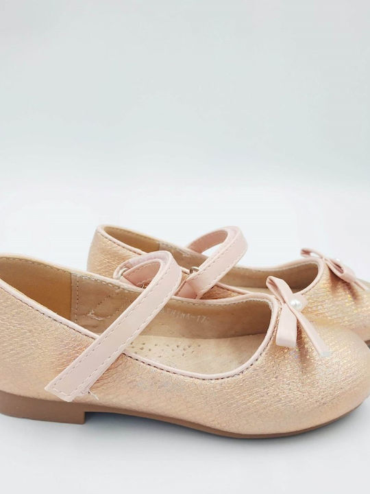 Kids Anatomic Ballerinas with Hoop & Loop Closure Gold
