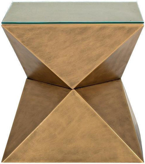 Round Side Table Fl0160 Glass Gold M41xP41cm