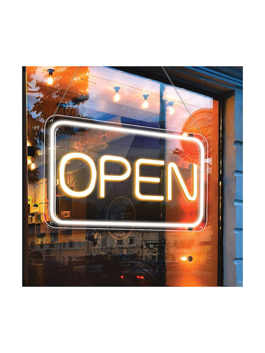 Led Neon Sign Model Open White Dimensions 41x23.5cm Usb Powered