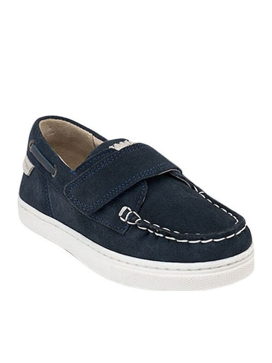 Anatomice Pantofi copii din piele cu velcro Albastru