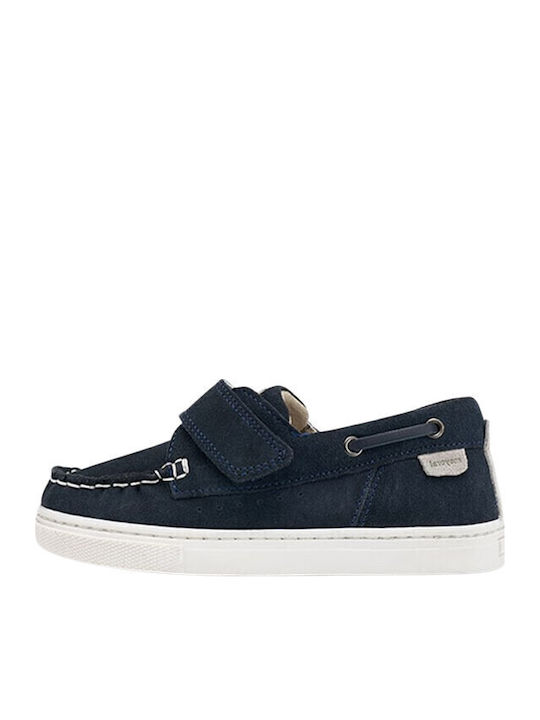Anatomice Pantofi copii din piele cu velcro Albastru